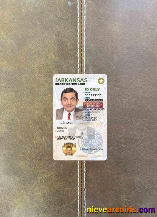 USA Arkansas ID card under 21 photolook